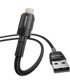 Realpower 2.4A USB-A to Lightning Örgülü Hızlı Şarj ve Data Kablosu 1 Metre Siyah CA-24AULBK