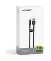 Realpower 2.4A USB-A to Lightning Örgülü Hızlı Şarj ve Data Kablosu 1 Metre Siyah CA-24AULBK