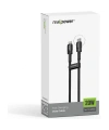 Realpower 20W USB-C to Lightning Örgülü Hızlı Şarj ve Data Kablosu 1 Metre Siyah CA-20WCLBK