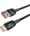 Realpower 100W USB-A to Type-C Örgülü Hızlı Şarj ve Data Kablosu 1 Metre Siyah CA-6AUCBK