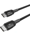 Realpower 60W USB-C to USB-C Örgülü Hızlı Şarj ve Data Kablosu 1 Metre Siyah CA-60WCCBK