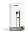 Realpower 60W USB-C to USB-C Örgülü Hızlı Şarj ve Data Kablosu 1 Metre Siyah CA-60WCCBK