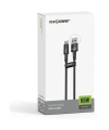 Realpower 66W USB-A to Type-C Örgülü Hızlı Şarj ve Data Kablosu 1 Metre Siyah CA-66WUCBK