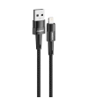 Realpower 2.4A USB-A to Lightning Örgülü Hızlı Şarj ve Data Kablosu 1 Metre Siyah CA-24AULBK2