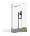 Realpower 2.4A USB-A to Lightning Örgülü Hızlı Şarj ve Data Kablosu 1 Metre Siyah CA-24AULBK2
