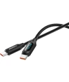 Realpower 100W USB-C to USB-C Dijital Göstergeli Örgülü Hızlı Şarj ve Data Kablosu 1 Metre Siyah CA-100WCCBK