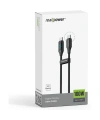 Realpower 100W USB-C to USB-C Dijital Göstergeli Örgülü Hızlı Şarj ve Data Kablosu 1 Metre Siyah CA-100WCCBK
