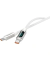 Realpower 100W USB-C to USB-C Dijital Göstergeli Örgülü Hızlı Şarj ve Data Kablosu 1 Metre Beyaz CA-100WCCWH