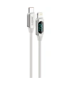 Realpower 20W USB-C to Lightning Dijital Göstergeli Örgülü Hızlı Şarj ve Data Kablosu 1 Metre Beyaz CA-20WCLWH