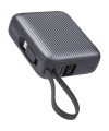 Realpower 10000mAh 22.5W Hızlı Şarj Powerbank Gri Dahili Kablolu Taşınabilir Şarj Cihazı LED Göstergeli PB10KGR