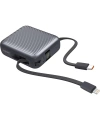 Realpower 10000mAh 22.5W Hızlı Şarj Powerbank Gri Dahili Kablolu Taşınabilir Şarj Cihazı LED Göstergeli PB10KGR