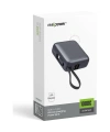 Realpower 10000mAh 22.5W Hızlı Şarj Powerbank Gri Dahili Kablolu Taşınabilir Şarj Cihazı LED Göstergeli PB10KGR
