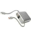 Realpower 10000mAh 22.5W Hızlı Şarj Powerbank Silver Dahili Kablolu Taşınabilir Şarj Cihazı LED Göstergeli PB10KSL