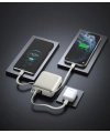 Realpower 10000mAh 22.5W Hızlı Şarj Powerbank Silver Dahili Kablolu Taşınabilir Şarj Cihazı LED Göstergeli PB10KSL