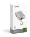 Realpower 10000mAh 22.5W Hızlı Şarj Powerbank Silver Dahili Kablolu Taşınabilir Şarj Cihazı LED Göstergeli PB10KSL