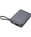 Realpower 20000mAh 22.5W Hızlı Şarj Powerbank Gri Dahili Kablolu Taşınabilir Şarj Cihazı LED Göstergeli PB20KGR
