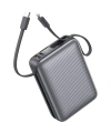 Realpower 20000mAh 22.5W Hızlı Şarj Powerbank Gri Dahili Kablolu Taşınabilir Şarj Cihazı LED Göstergeli PB20KGR