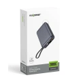 Realpower 20000mAh 22.5W Hızlı Şarj Powerbank Gri Dahili Kablolu Taşınabilir Şarj Cihazı LED Göstergeli PB20KGR