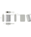 Realpower 20000mAh 22.5W Hızlı Şarj Powerbank Silver Dahili Kablolu Taşınabilir Şarj Cihazı LED Göstergeli PB20KSL