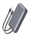 Realpower 10000mAh 22.5W Hızlı Şarj Powerbank Gri Dahili Kablolu Taşınabilir Şarj Cihazı LED Göstergeli PB10KGR2