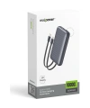 Realpower 10000mAh 22.5W Hızlı Şarj Powerbank Gri Dahili Kablolu Taşınabilir Şarj Cihazı LED Göstergeli PB10KGR2