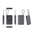 Realpower 10000mAh 22.5W Hızlı Şarj Manyetik MagSafe Powerbank Gri Dahili Kablolu Taşınabilir Şarj Cihazı LED Göstergeli PB10KGR3