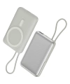 Realpower 10000mAh 22.5W Hızlı Şarj Manyetik MagSafe Powerbank Silver Dahili Kablolu Taşınabilir Şarj Cihazı LED Göstergeli PB10KSL3