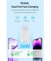 Realpower 36W GaN USB-C PD Hızlı Şarj Adaptörü Şarj Aleti Beyaz RP-CG36