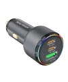 Realpower 125W USB-C1/C2/A 3 Çıkışlı PD Hızlı Araç Şarj Adaptörü ve USB-C to USB-C Kablo Seti RP-CC125W
