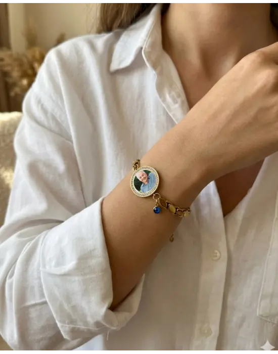 Fotoğraflı Bileklik Arpa Zincir