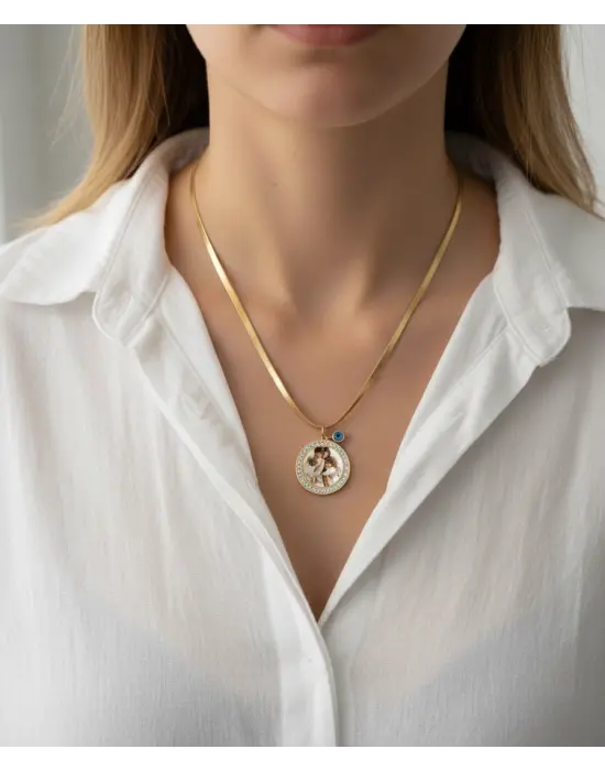 Anı Kolyesi italyan taşlı Model