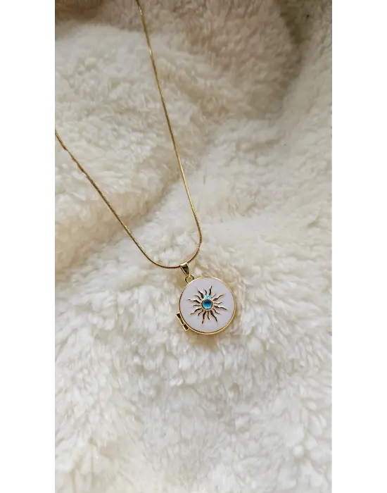 Beyaz Anı Kolyesi Kapaklı