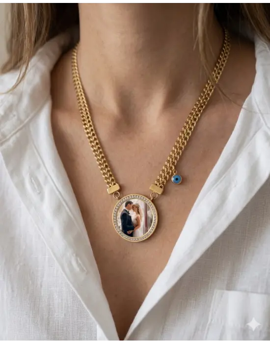 Anı Kolyesi Hasır Model Nazar Boncuklu