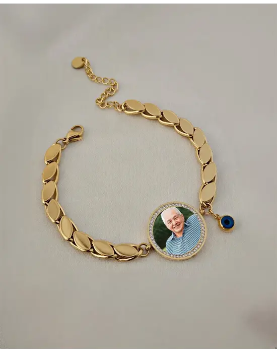 Fotoğraflı Bileklik Arpa Zincir