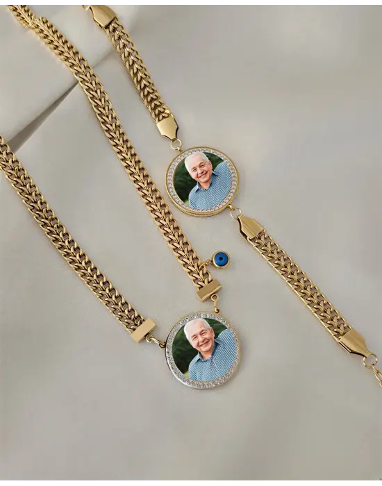 Anı Seti Fotoğraflı Kolye ve Bileklik