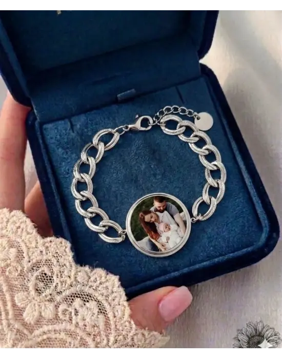 Anı Bileklik Gümüş Renk Çelik