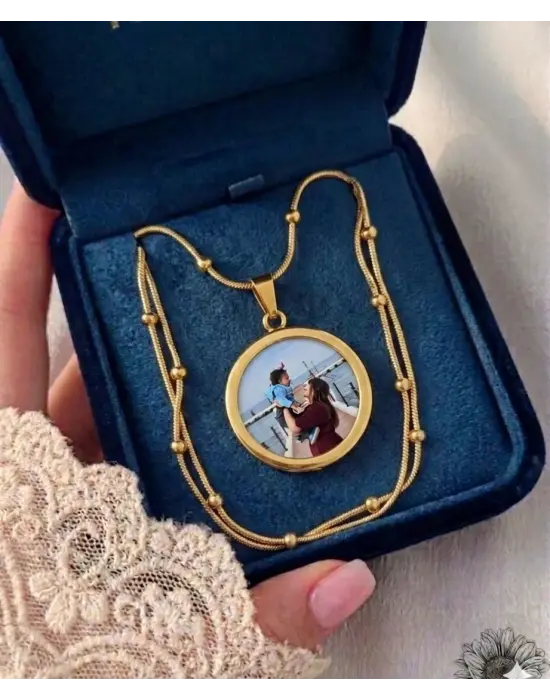 Dorika Anı Kolyesi Cift fotoğraflı