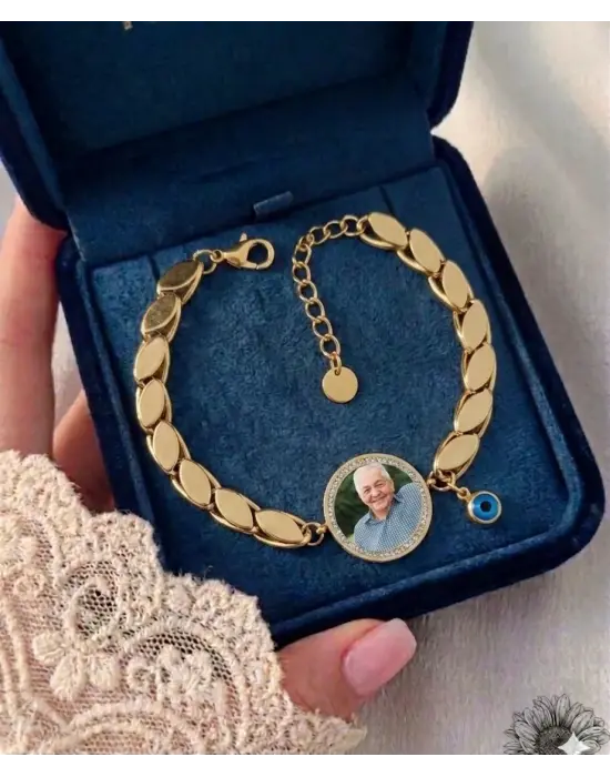 Fotoğraflı Bileklik Arpa Zincir