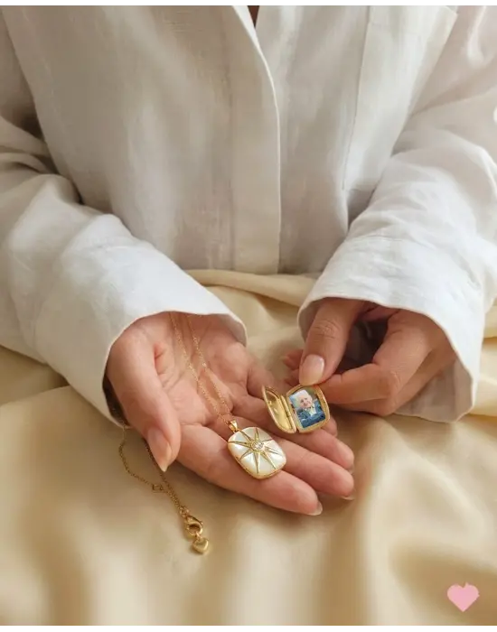 Kapaklı Anı Kolyesi Dikdörtgen Model