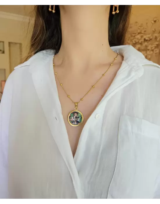 Dorika Anı Kolyesi Cift fotoğraflı