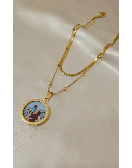 Dorika Zincir 2li Anı Kolyesi