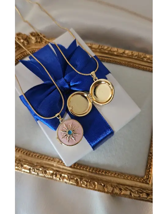 Pembe Kapaklı Kolye