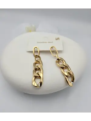 Çelik zincir küpe sallantılı