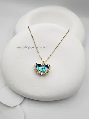 Mavi Kalp Kolye