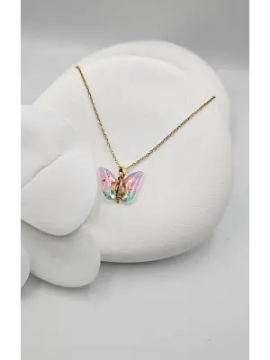 Çelik Kelebek Kolye