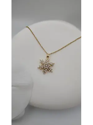 Kar tanesi çelik kolye