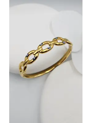 Nazar boncuk detaylı kelepçe bileklik