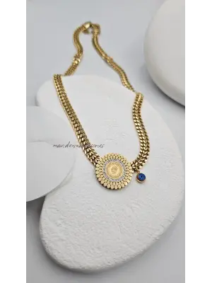 Çeyrek model Çelik kolye