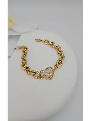 Kalp Zincir Bileklik