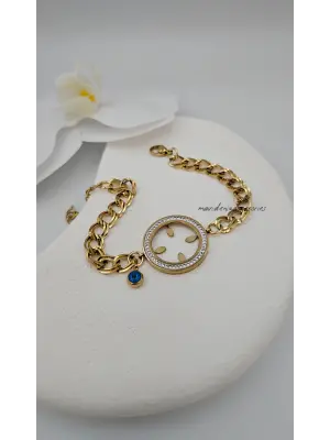 Çeyrek takılan bileklik çelik